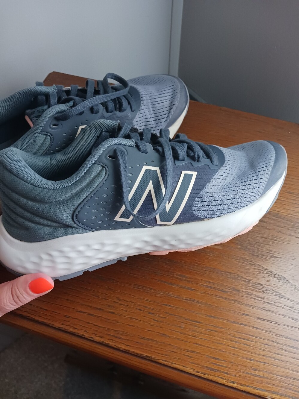 New Balance Women's Slate Blue and White Athletic Sneakers